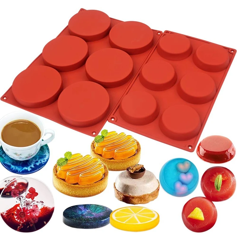 2 PCS Chocolate Cookie Mold 6-Cavity Round Silicone Baking Mold For Candy Cake Bread Cupcake Cheesecake Muffin And Jello
2 PCS Chocolate Cookie Mold 6-Cavity Round Silicone Baking Mold For Candy Cake Bread Cupcake Cheesecake Muffin And Jello