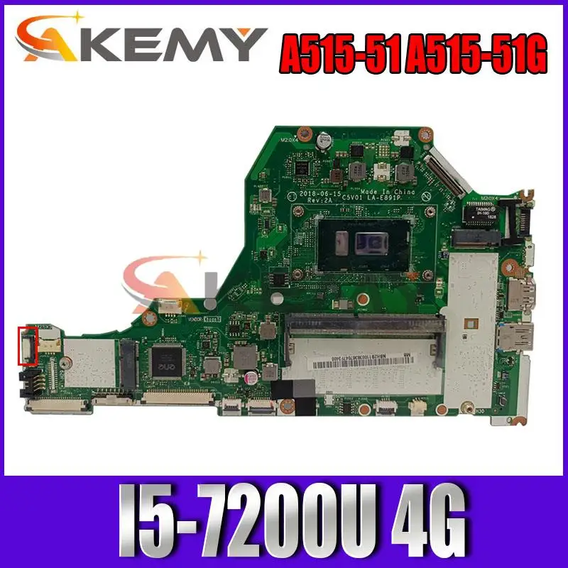 

C5V01 LA-E891P PARA Acer Aspire A515-51 A515-51G Laptop Motherboard CPU:I5-7200U 4G 100% test ok