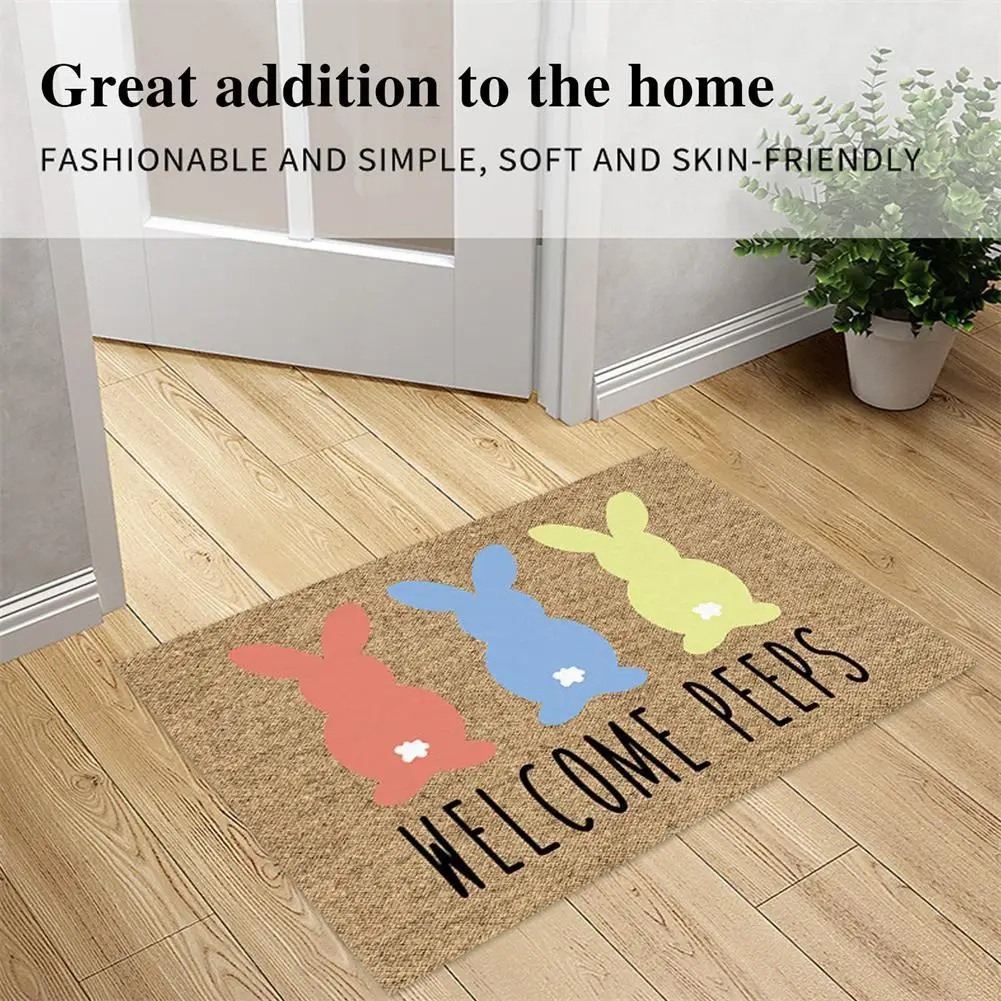 

Easter Eggs Rabbit Home Bathroom Mat Anti-slip Absorbe Kitchen Living Room Carpet Entrance Doormat Floor Area Rug Bedroom Rugs