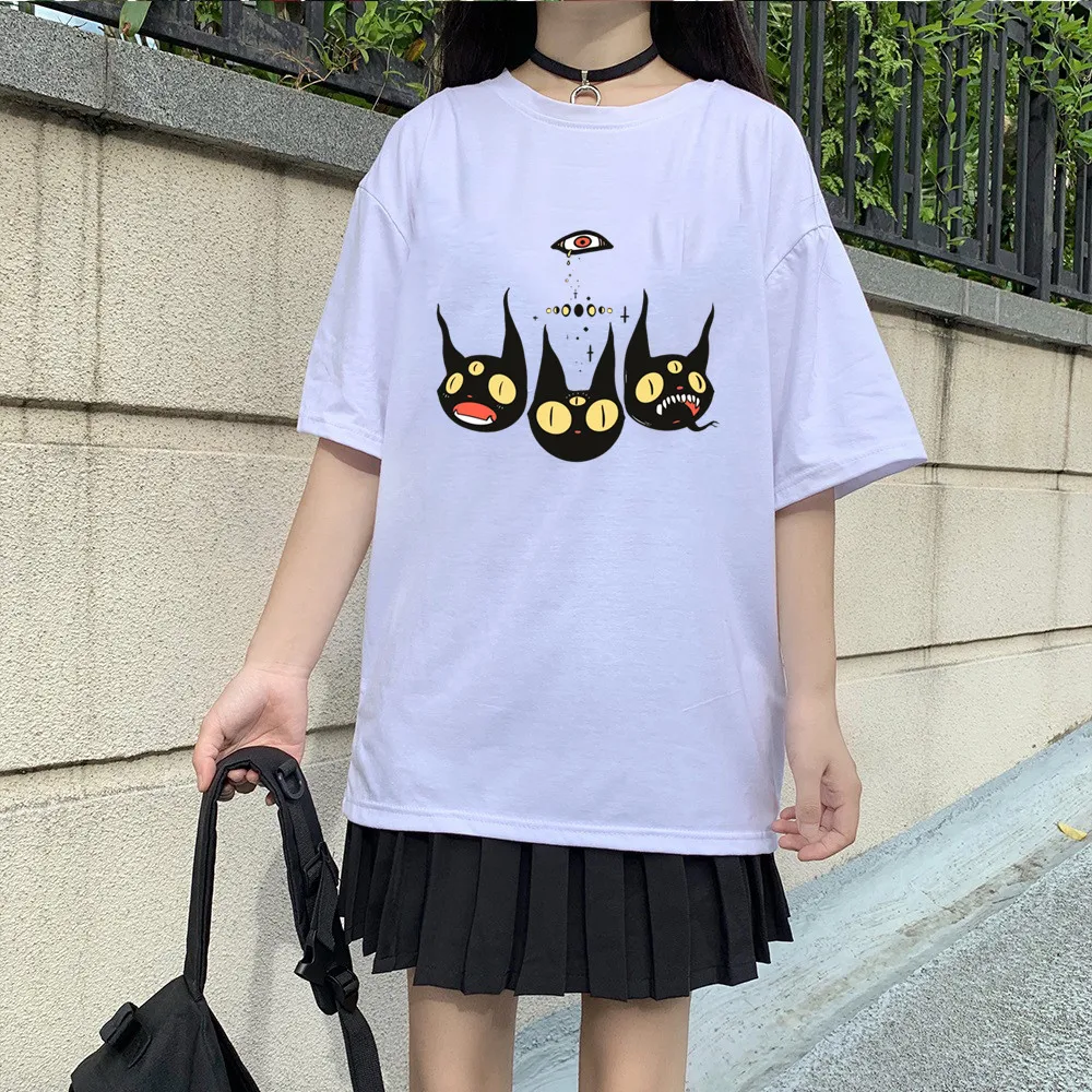 Three Strange Cat Heads. Gothic Dark Art Print 2022 Women T-shirt Punk Gothic HipHop Short Sleeve Tshirt Female Harajuku T Shirt
Three Strange Cat Heads. Gothic Dark Art Print 2022 Women T-shirt Punk Gothic HipHop Short Sleeve Tshirt Female Harajuku T Shirt