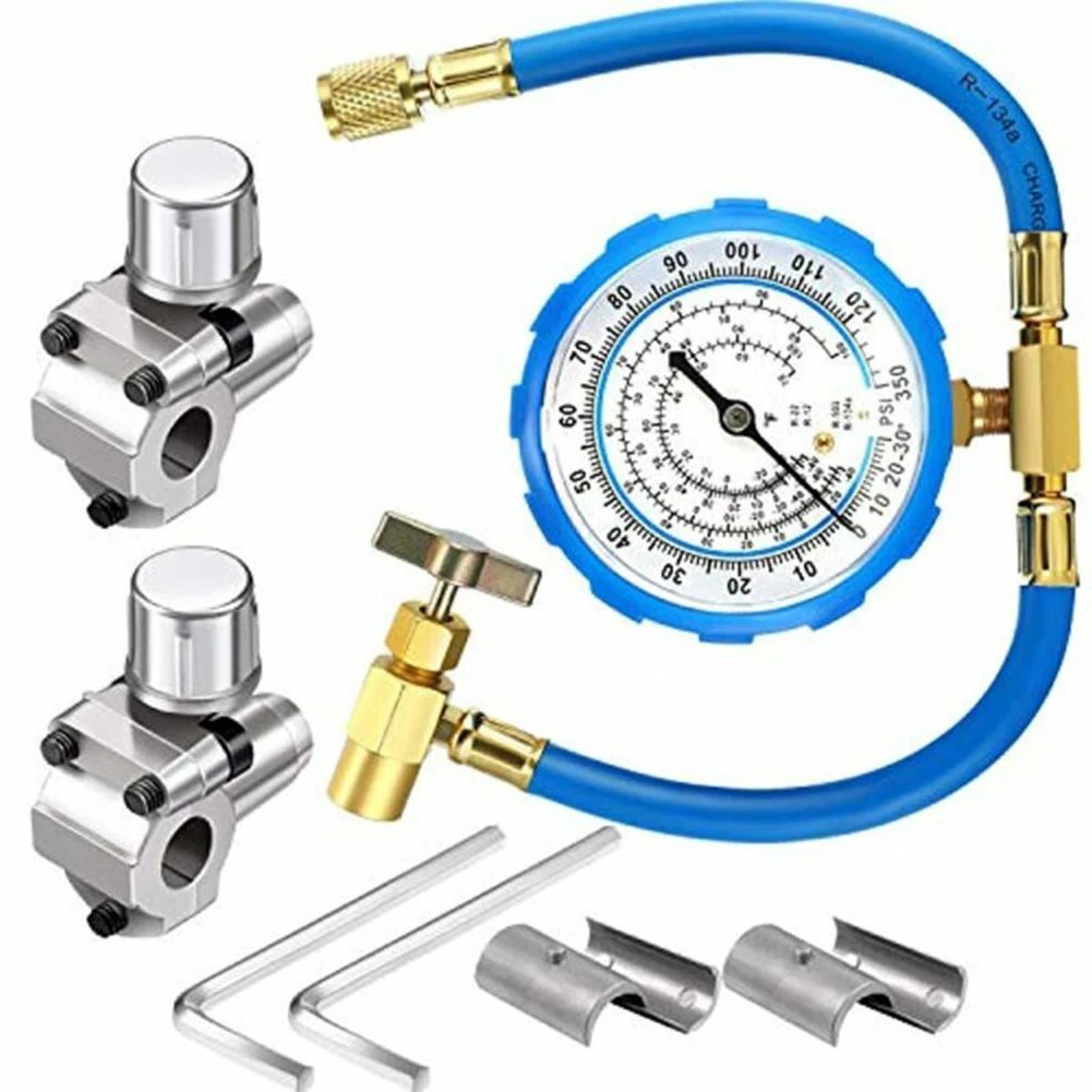 BPV31 Piercing Tap Valve Kits 1/4 5/16 3/8 Inch Pipes R134A Air Conditioning Charging Hose With Gauge Connect To R12/ R22 Port
BPV31 Piercing Tap Valve Kits 1/4 5/16 3/8 Inch Pipes R134A Air Conditioning Charging Hose With Gauge Connect To R12/ R22 Port
