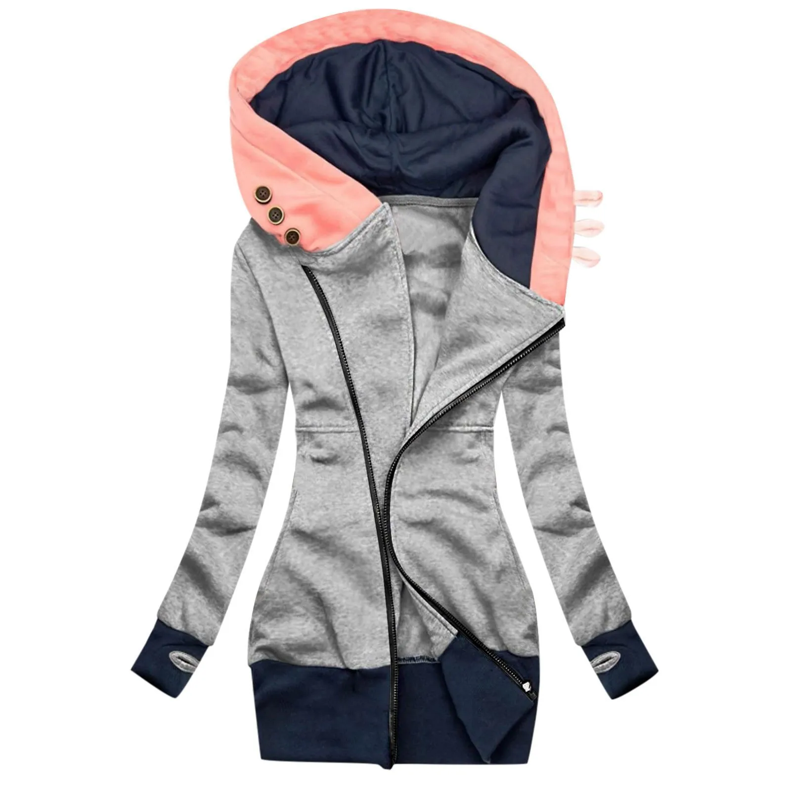 Fashion Solid Sweatshirt Pocket Coat Long Jacket Sleeve Women Zipper Women's Coat Sleep Sweatshirts Women Womens Winter Hoodie
Fashion Solid Sweatshirt Pocket Coat Long Jacket Sleeve Women Zipper Women's Coat Sleep Sweatshirts Women Womens Winter Hoodie