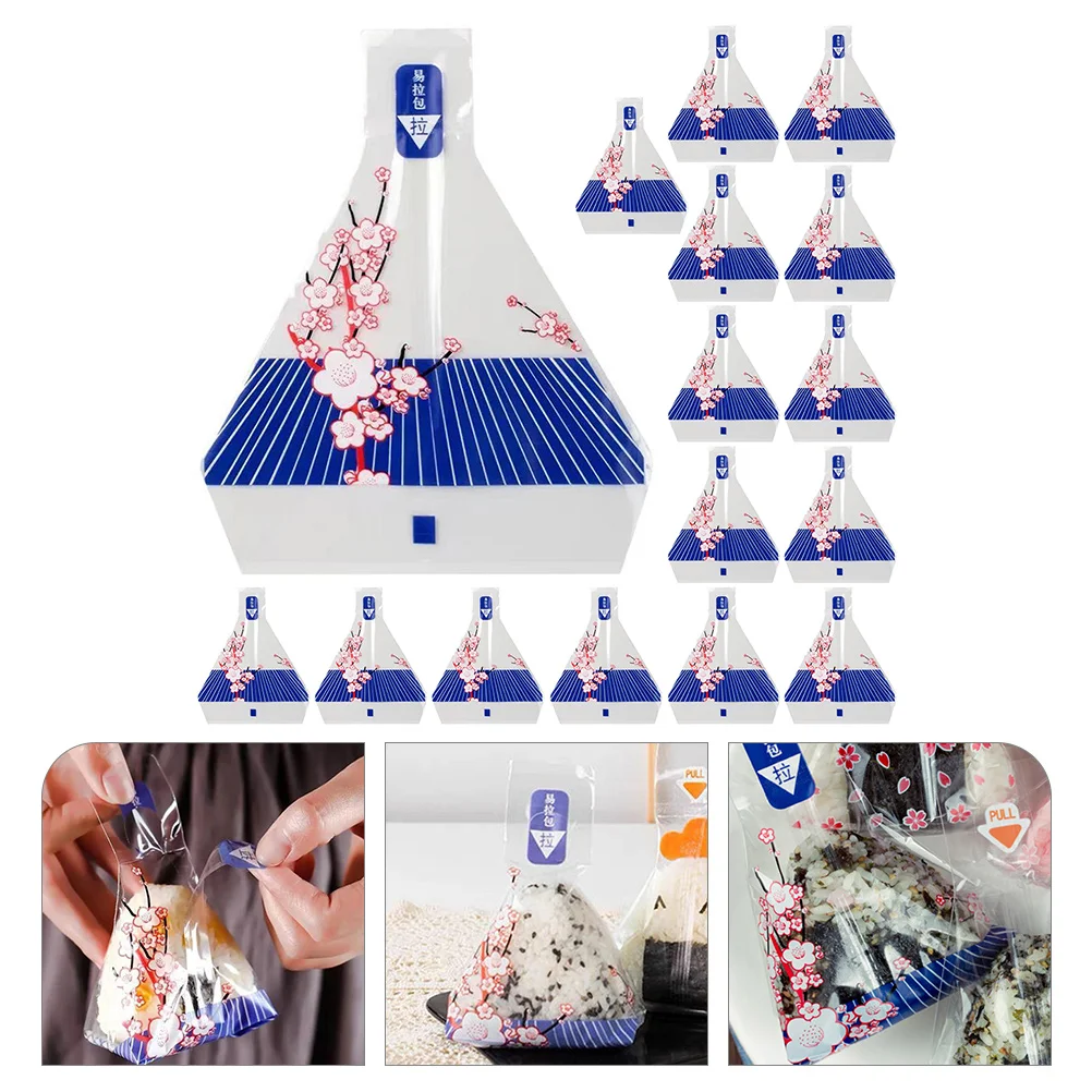 

100 Pcs Rice Ball Packaging Bag Molds Packing Bags Wrapping Paper Sushi Wrappers Decorative Onigiri Plastic Triangle Bulk