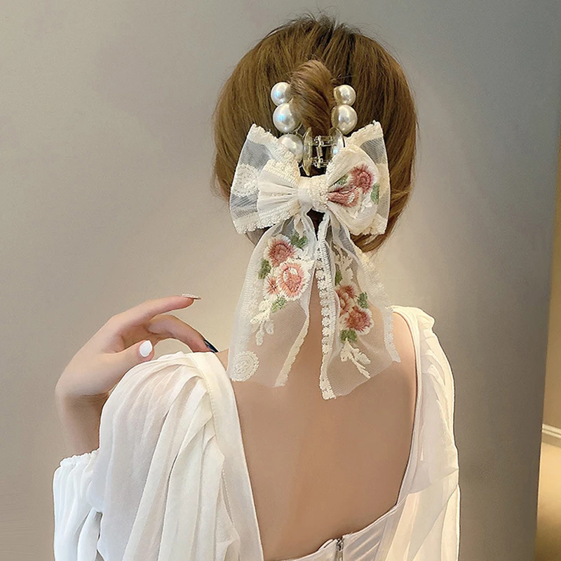 Korean Ribbon Embroidery Flower Fabric Rose Lace Bow Hairpin Casual Girls Hair Accessories
Korean Ribbon Embroidery Flower Fabric Rose Lace Bow Hairpin Casual Girls Hair Accessories