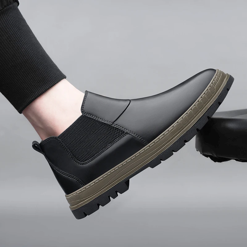 Men Ankle Boots Black Round Toe Casual Chelsea Leather Botines Fashion High-Top Classic Dress Shoes Thick Bottom Male Non-Slip
Men Ankle Boots Black Round Toe Casual Chelsea Leather Botines Fashion High-Top Classic Dress Shoes Thick Bottom Male Non-Slip