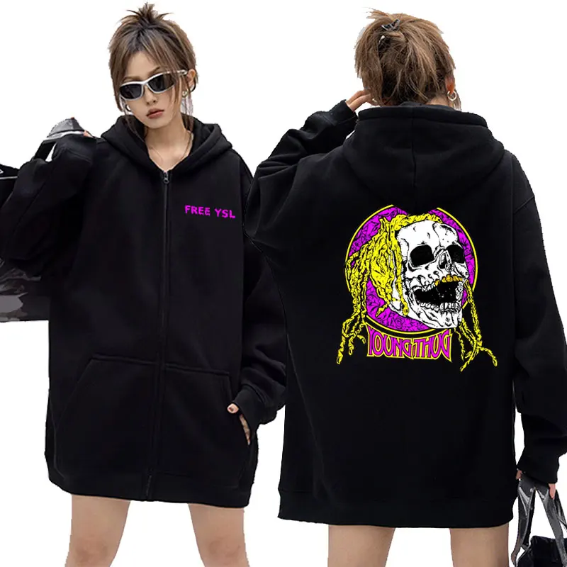 Hip Hop Rapper Young Thug Thugger Oversized Zipper Hoodie Men Skull Fashion Sweatshirt Male Streetwear Man Loose Zip Up Jacket
Hip Hop Rapper Young Thug Thugger Oversized Zipper Hoodie Men Skull Fashion Sweatshirt Male Streetwear Man Loose Zip Up Jacket