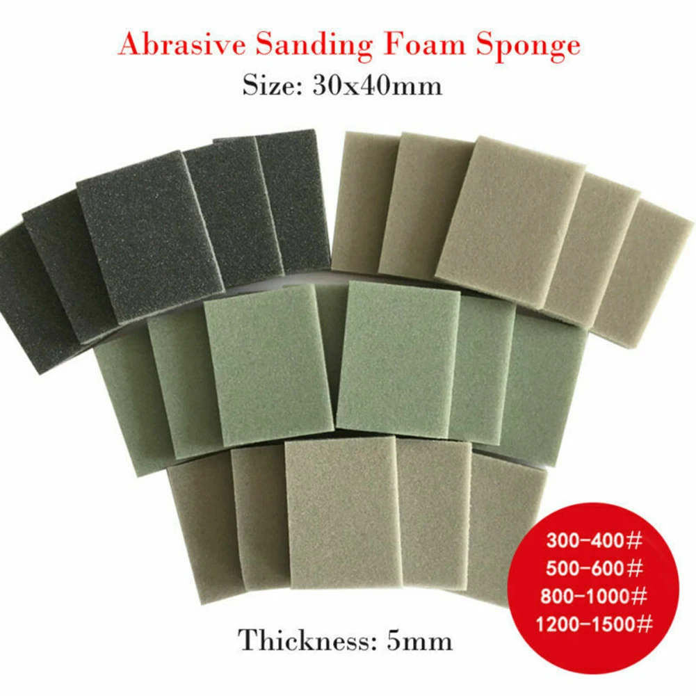 20Pcs Sponge Sanding Block Wet Dry Grinding Sandpaper 300-400/500-600/800-1000/1200-1500Grit Polishing Pads Abrasive Sand Pape
20Pcs Sponge Sanding Block Wet Dry Grinding Sandpaper 300-400/500-600/800-1000/1200-1500Grit Polishing Pads Abrasive Sand Pape
