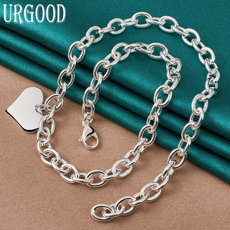 925 Sterling Silver Heart Pendant Necklace 18 Inch For Women Party Engagement Wedding Fashion Jewelry
925 Sterling Silver Heart Pendant Necklace 18 Inch For Women Party Engagement Wedding Fashion Jewelry