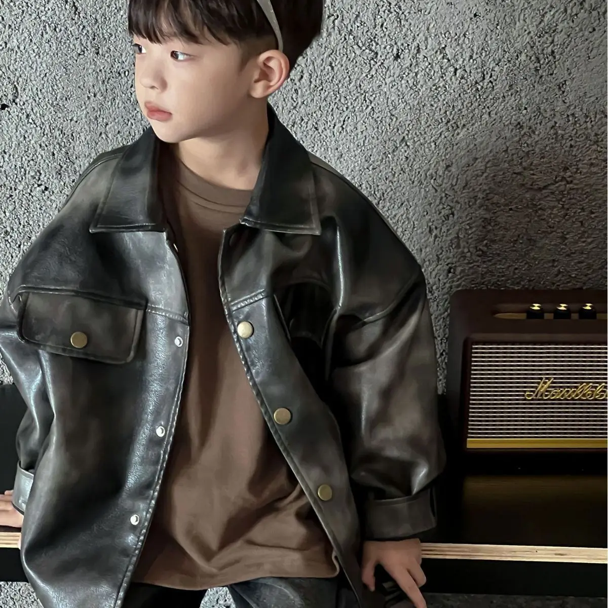 Boys Jacket Solid Leather Casual Fashion Retro Casual All-match Fashion Korean Version Kids Coat Turn-down Collar Korean Version
Boys Jacket Solid Leather Casual Fashion Retro Casual All-match Fashion Korean Version Kids Coat Turn-down Collar Korean Version