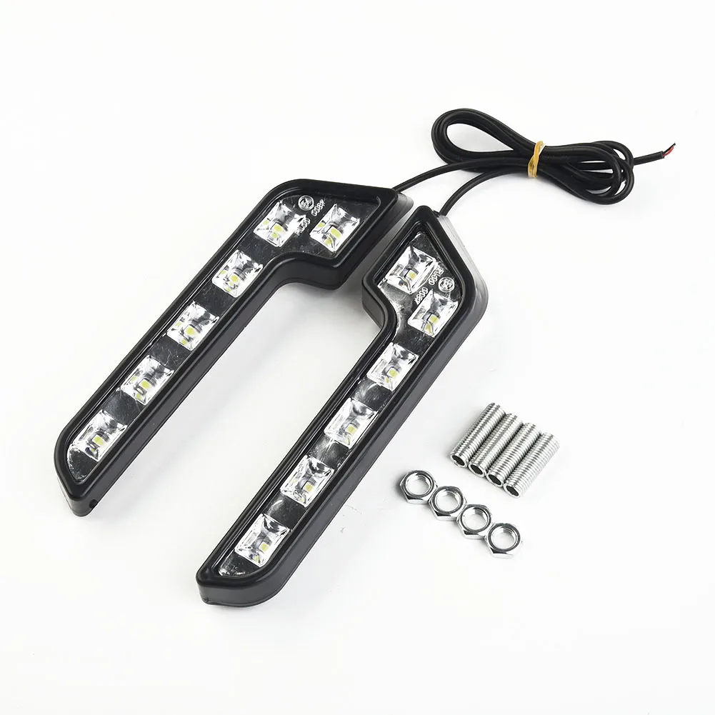 2pcs Car 6 LED 12V Daytime Running Lights Super White Driving Fog Lamps L Shaped LED Signal Lights Universal Accessories
2pcs Car 6 LED 12V Daytime Running Lights Super White Driving Fog Lamps L Shaped LED Signal Lights Universal Accessories