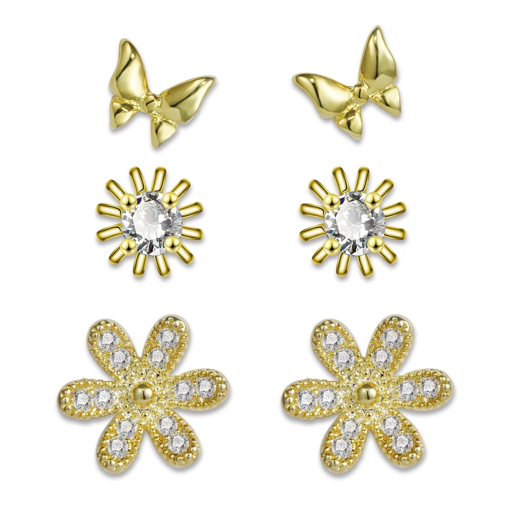 New Elegant Jewelry Set Butterfly Flower Design Crystal Gold Stud Earrings Sets for Girls Korean Style Piercing Earrings New
New Elegant Jewelry Set Butterfly Flower Design Crystal Gold Stud Earrings Sets for Girls Korean Style Piercing Earrings New