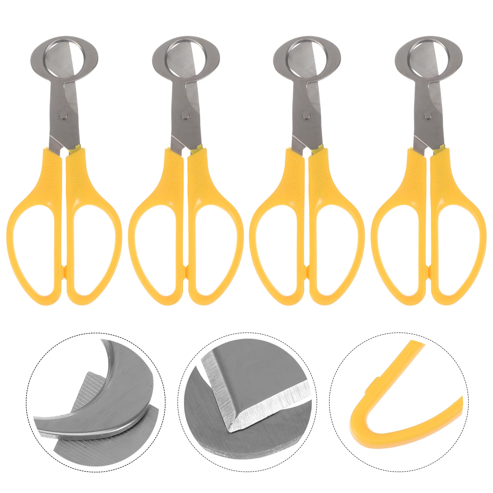 4Pcs Creative Egg Shell Cutters Stainless Steel Kitchen Egg Shears Tools (Yellow)
4Pcs Creative Egg Shell Cutters Stainless Steel Kitchen Egg Shears Tools (Yellow)