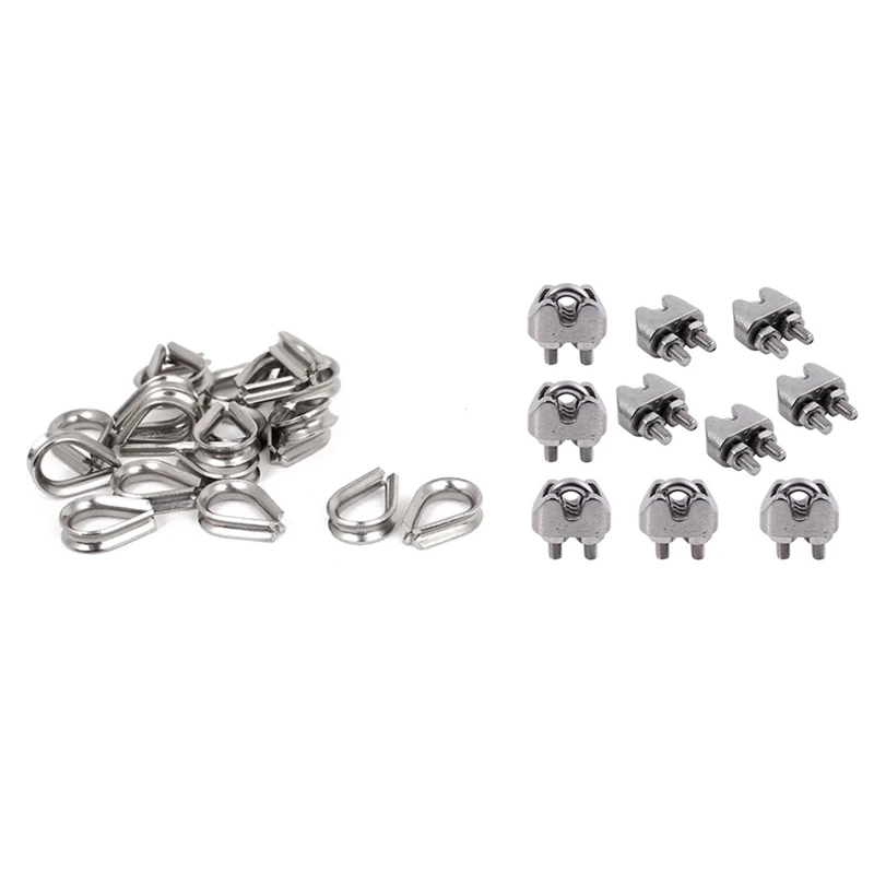 20 Pcs Stainless Steel 2Mm Wire Rope Cable Thimbles & 10Pcs 2Mm 1/16 Inch Stainless Steel Wire Rope Cable Clamp Fastener
20 Pcs Stainless Steel 2Mm Wire Rope Cable Thimbles & 10Pcs 2Mm 1/16 Inch Stainless Steel Wire Rope Cable Clamp Fastener