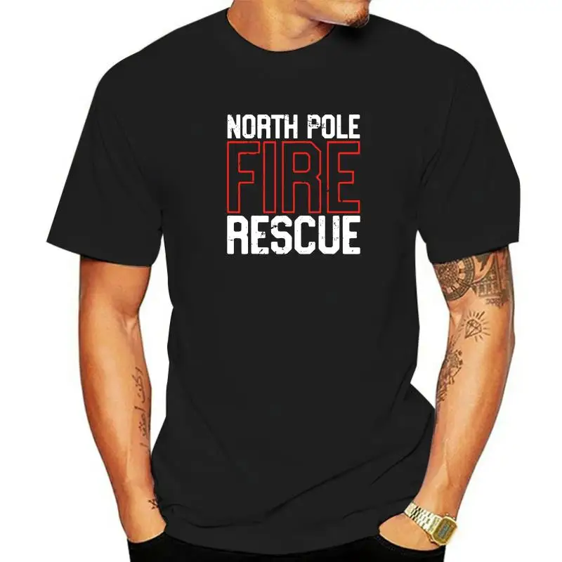 

Футболка North Pole с изображением пожарных и спасателей, Мужская футболка, облегающие футболки для мужчин, хлопковые топы, рубашка, забавная ул...