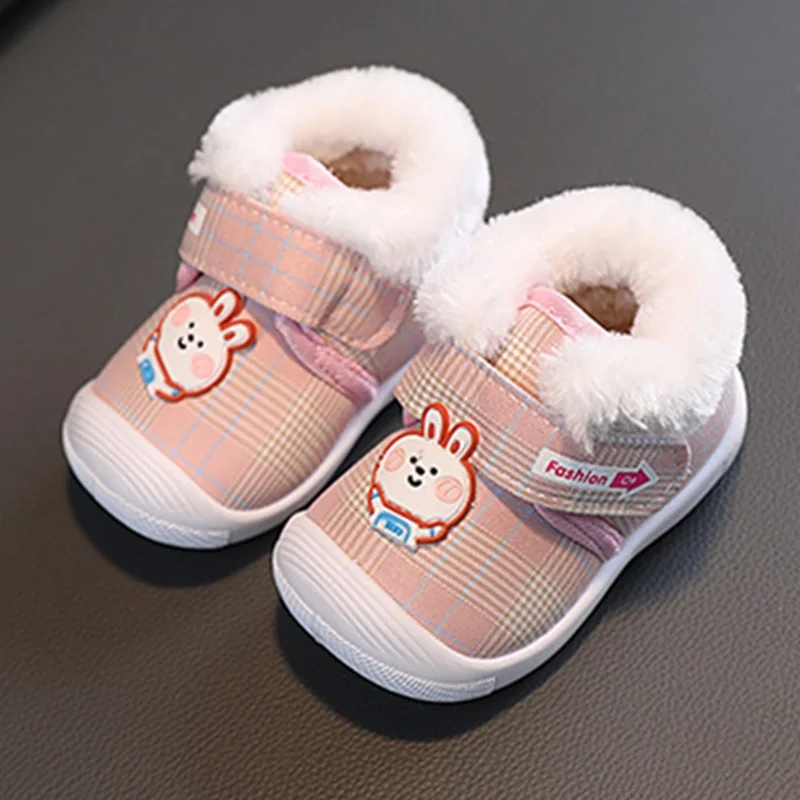 

Детские осенне-зимние теплые ходунки Kruleepo для новорожденных девочек маленьких мальчиков малышей детей повседневные плюшевые хлопковые кроличьи сапоги обувь
