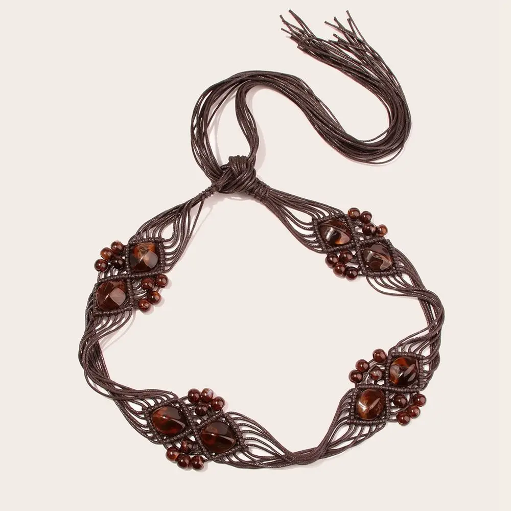 Wax Rope Dress Waistbands Accessories Beads Beach Round Wooden Button Women Waist Chain Braided Belt Ethnic Style Belts
Wax Rope Dress Waistbands Accessories Beads Beach Round Wooden Button Women Waist Chain Braided Belt Ethnic Style Belts