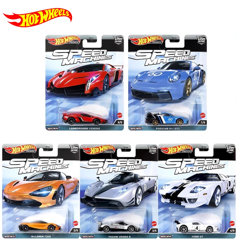 Original Hot Wheels Premium Car Culture Speed Machines Diecast 1/64 Metal Voiture Pagani Zonda R Porches Children Toys for Boys
Original Hot Wheels Premium Car Culture Speed Machines Diecast 1/64 Metal Voiture Pagani Zonda R Porches Children Toys for Boys