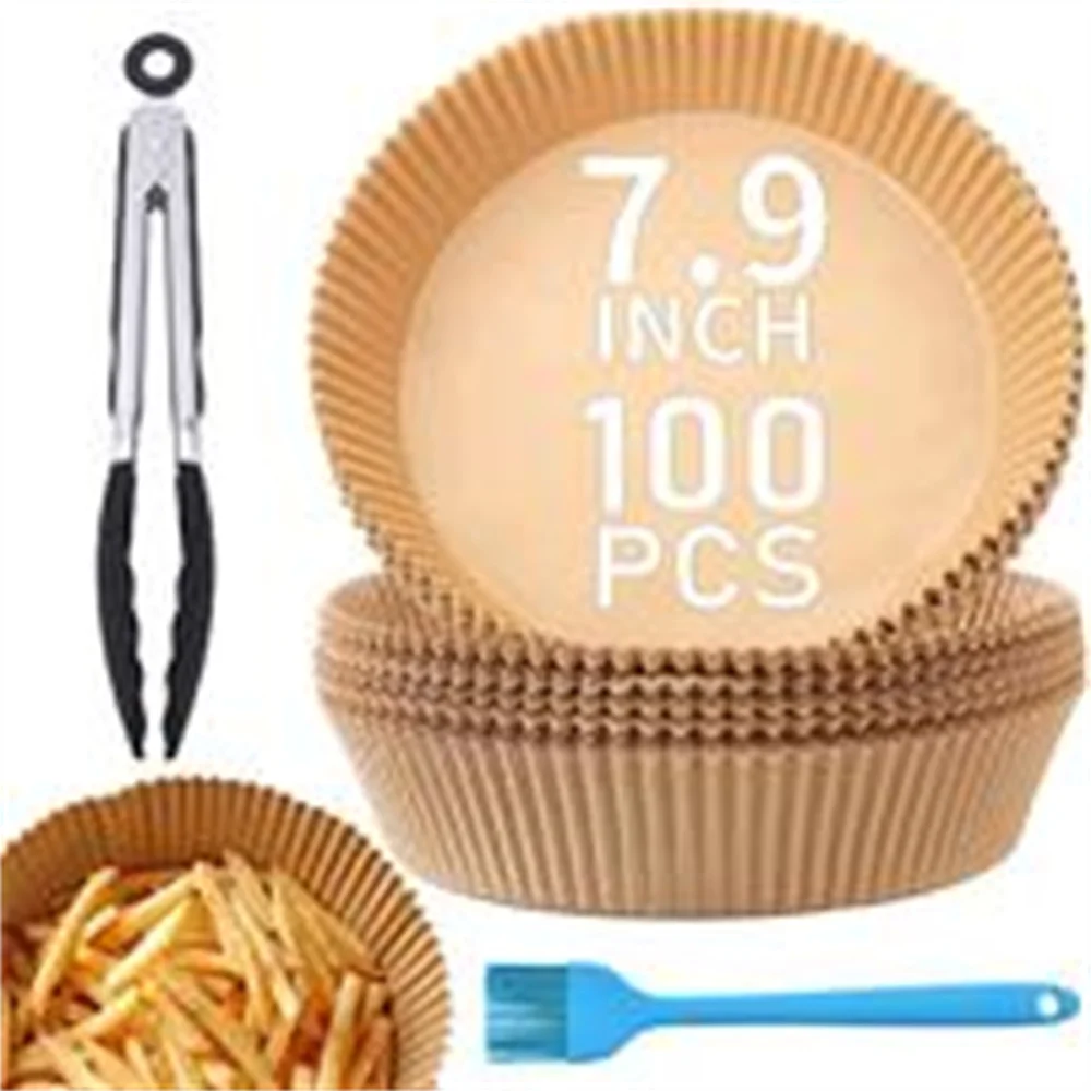100 Sheets Of Blotting Paper with 1 Brush 1 Tongs Air Fryer Set Round Silicone Oil Paper BBQ Tray Kitchen Cooking Tools Bakeware
100 Sheets Of Blotting Paper with 1 Brush 1 Tongs Air Fryer Set Round Silicone Oil Paper BBQ Tray Kitchen Cooking Tools Bakeware