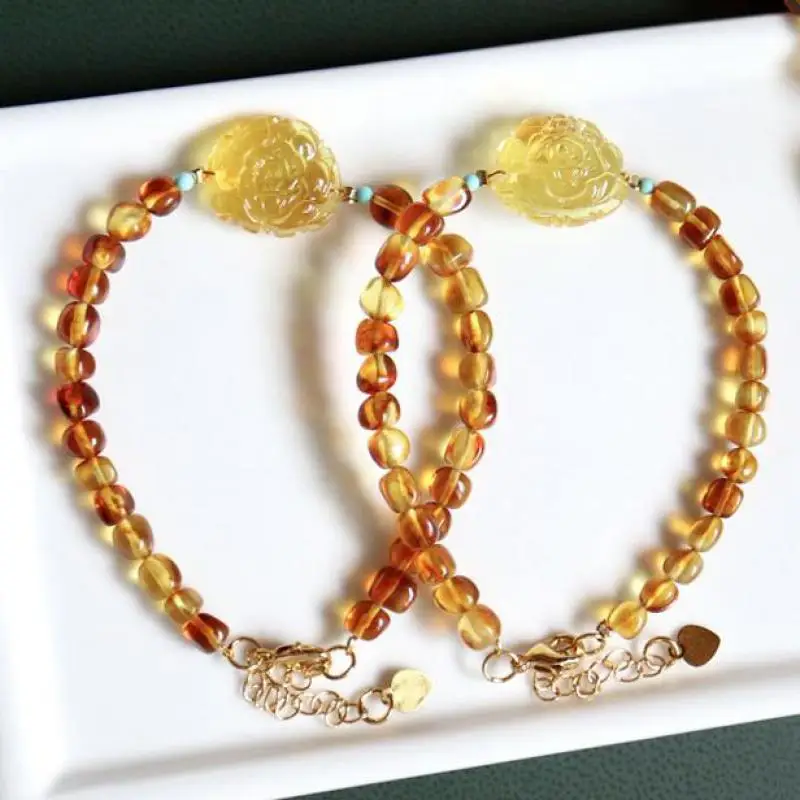 100% Natural Flower Amber Bracelet With Turquoise Beads Baltic Golden Ambers Peony Bracelets Women Healing Gemstone Fine Jewelry
100% Natural Flower Amber Bracelet With Turquoise Beads Baltic Golden Ambers Peony Bracelets Women Healing Gemstone Fine Jewelry