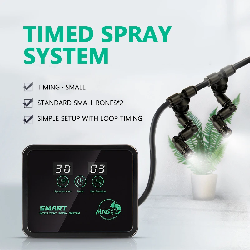Intelligent Automatic Mist Spray System Set Electronic Timer LCD Screen Sprinkler Controller Terrarium Spraying Kit Watering Kit
Intelligent Automatic Mist Spray System Set Electronic Timer LCD Screen Sprinkler Controller Terrarium Spraying Kit Watering Kit