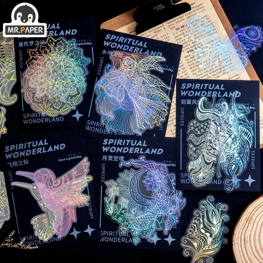 Mr.paper 8 Styles 10Pcs/Bag Vintage Butterfly Laser Sticker Aesthetic Floral Pattern Scrapbooking Decoration Stationery Sticker
Mr.paper 8 Styles 10Pcs/Bag Vintage Butterfly Laser Sticker Aesthetic Floral Pattern Scrapbooking Decoration Stationery Sticker
