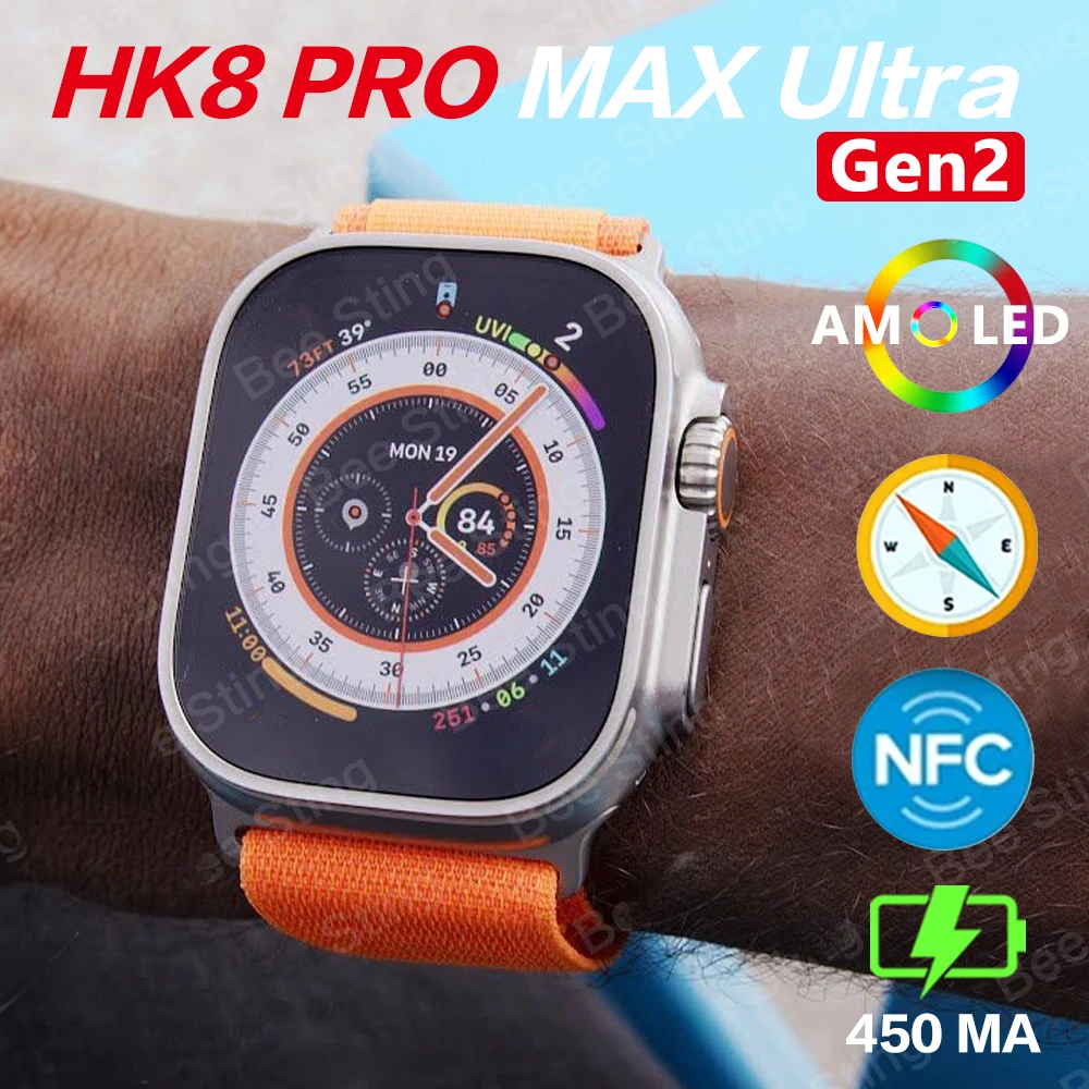HK8 Pro Max Ultra Smart Watch Series 8 49mm GEN 2 AMOLED Screen High Refresh Rtae Compass Game NFC Smartwatch Men Sport Watch
HK8 Pro Max Ultra Smart Watch Series 8 49mm GEN 2 AMOLED Screen High Refresh Rtae Compass Game NFC Smartwatch Men Sport Watch