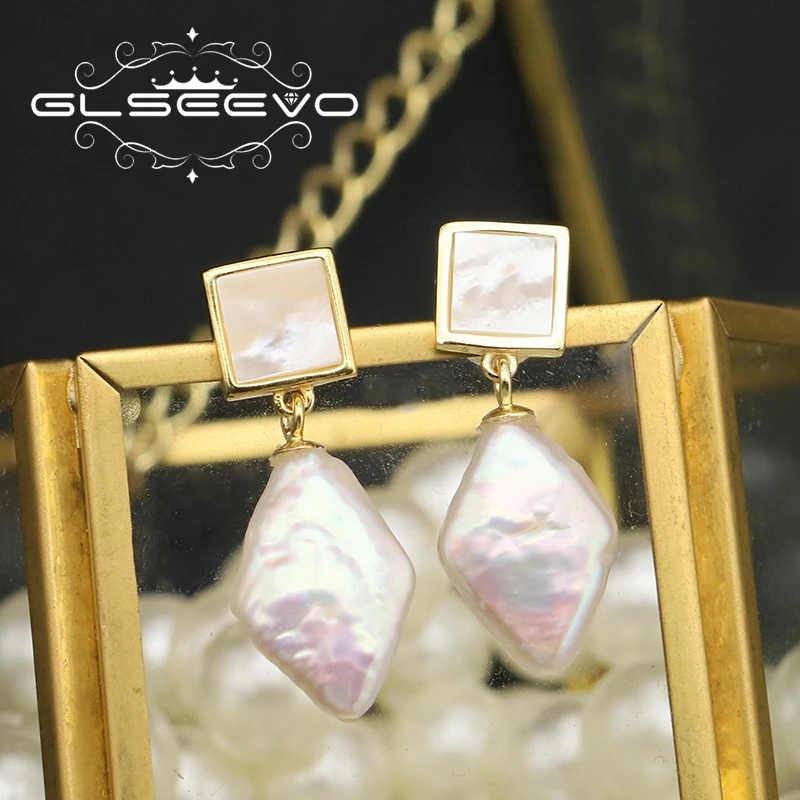 GLSEEVO Shining Quadrate Natural Freshwater Baroque Pearls Women's Earrings Korea Simple Fashion Accessories Anniversary Gifts
GLSEEVO Shining Quadrate Natural Freshwater Baroque Pearls Women's Earrings Korea Simple Fashion Accessories Anniversary Gifts