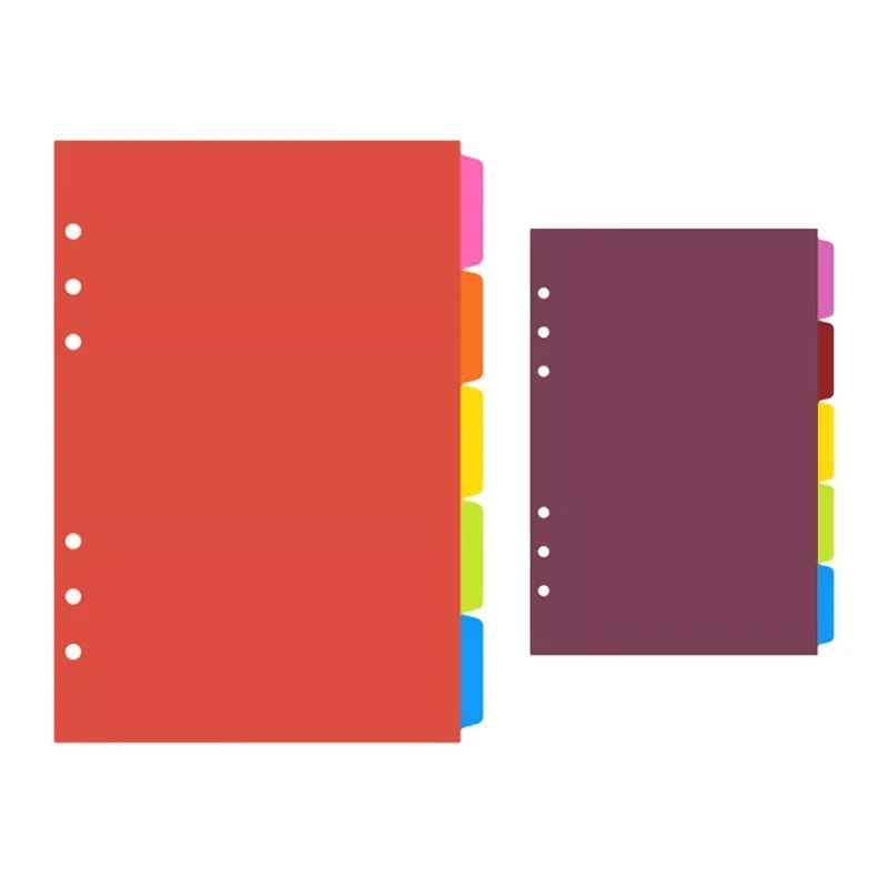 A5 A6 Loose Leaf Spiral Binder Index Separator PP Colorful 6 Hole Page Dividers for Diary Book Students Stationery Gifts
A5 A6 Loose Leaf Spiral Binder Index Separator PP Colorful 6 Hole Page Dividers for Diary Book Students Stationery Gifts