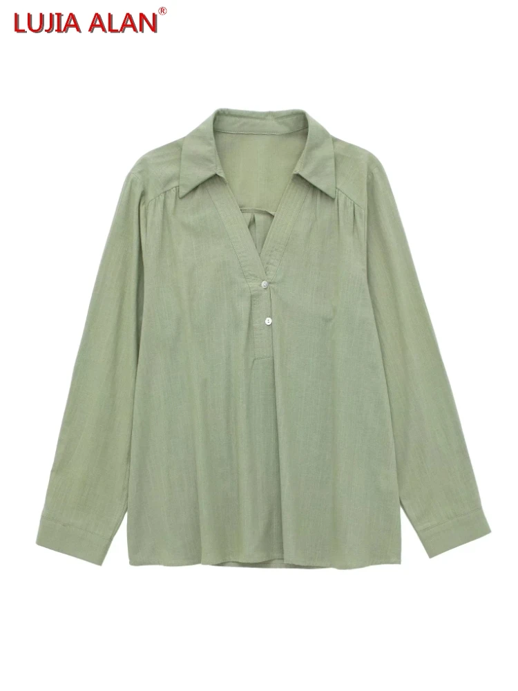 V-Neck Linen Women Shirts Smock Autumn Female Long Sleeve Blouse Casual Lady Loose Tops Blusas LUJIA ALAN B555
V-Neck Linen Women Shirts Smock Autumn Female Long Sleeve Blouse Casual Lady Loose Tops Blusas LUJIA ALAN B555