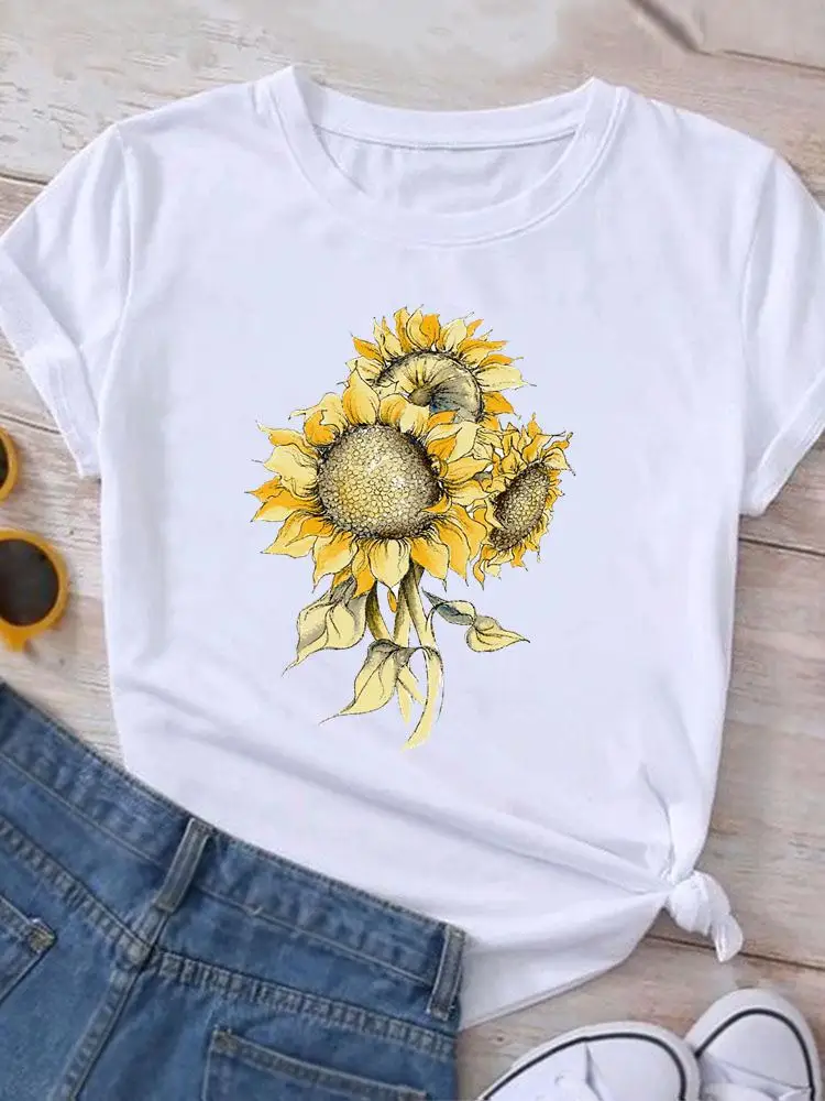 Casual Clothing Sunflower New 90s Cute Summer Graphic T Shirt Short Sleeve Women Print Fashion Clothes Tee T-shirt Female Top
Casual Clothing Sunflower New 90s Cute Summer Graphic T Shirt Short Sleeve Women Print Fashion Clothes Tee T-shirt Female Top