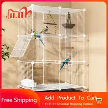 Breeding Canari Bird Cages Outdoor Large Budgie Parrot Stand Bird Cages Feeder Pigeon Cage Pour Oiseaux Pet Products YY50BC