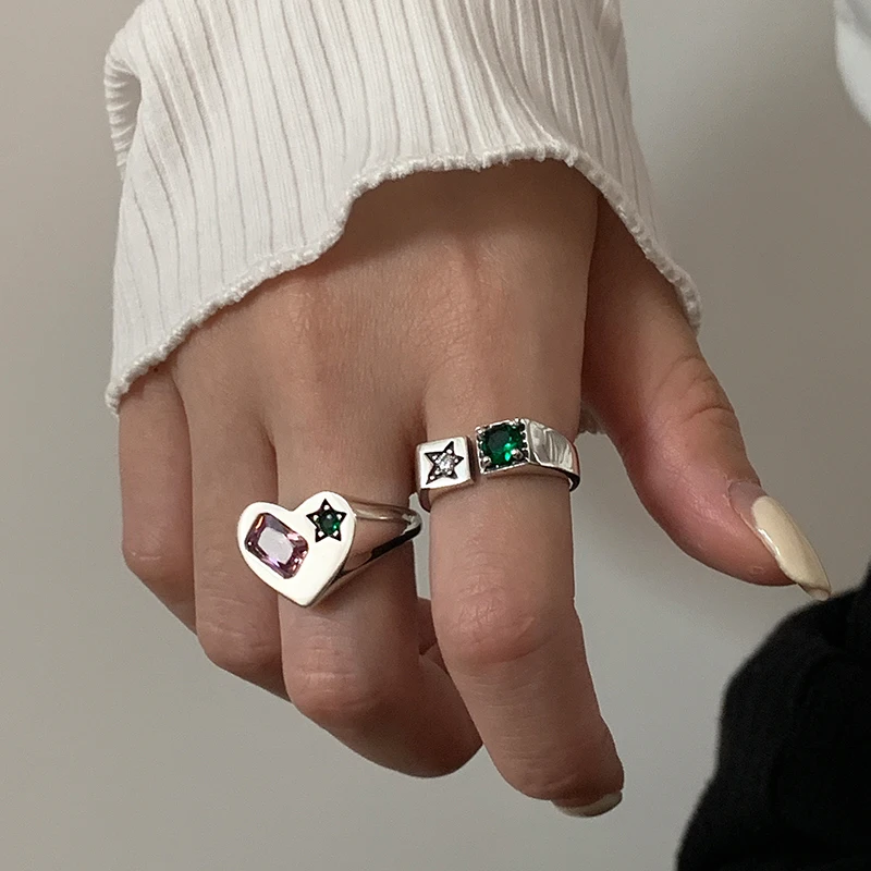 Штамп S925, женское кольцо со звездами и сердцем, модное, лидер продаж, нишевые аксессуары
Штамп S925, женское кольцо со звездами и сердцем, модное, лидер продаж, нишевые аксессуары