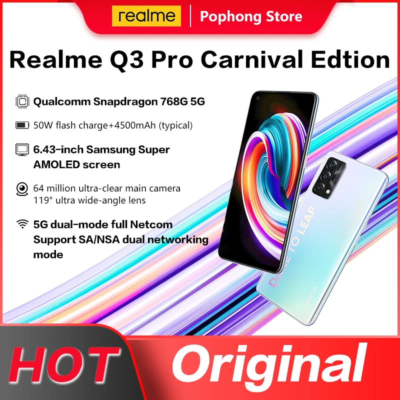 Смартфон Realme Q3 Pro Carnival Edtion, 6,43 дюйма, Восьмиядерный процессор Snapdragon 768G, быстрая зарядка 50 Вт, Android 11
Смартфон Realme Q3 Pro Carnival Edtion, 6,43 дюйма, Восьмиядерный процессор Snapdragon 768G, быстрая зарядка 50 Вт, Android 11