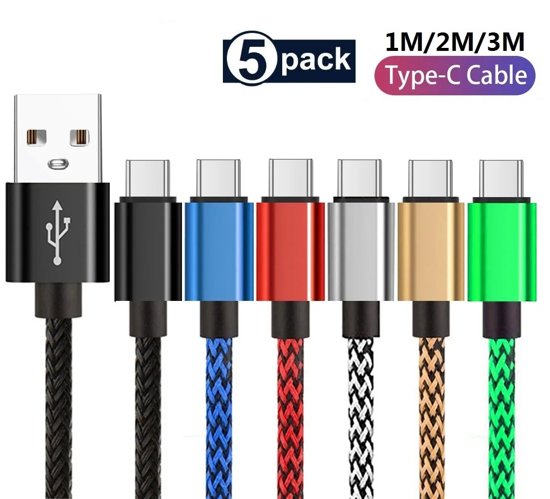 5Pack 2.4A Fast Quick Charging Type c USb-C Fabric nylon USb Cable 1M 2M 3M For Samsung Note 20 S22 htc Xiaomi Redmi Huawei
5Pack 2.4A Fast Quick Charging Type c USb-C Fabric nylon USb Cable 1M 2M 3M For Samsung Note 20 S22 htc Xiaomi Redmi Huawei