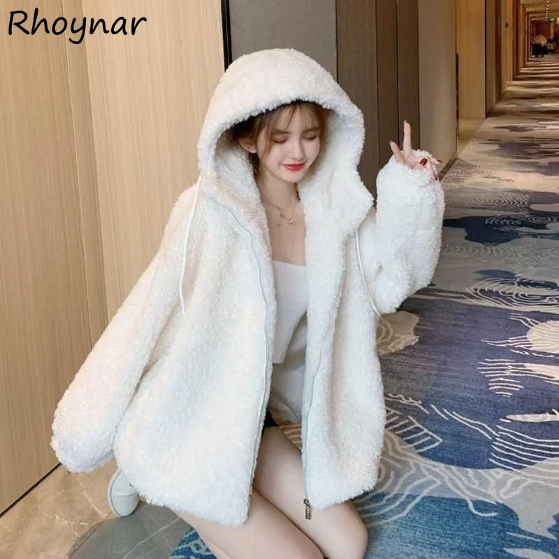 Basic Jackets Women Hooded Solid Kawaii Elegant Warm Thick Winter Soft All-match Simple Fashion Ulzzang Ropa Mujer Loose Young 
Basic Jackets Women Hooded Solid Kawaii Elegant Warm Thick Winter Soft All-match Simple Fashion Ulzzang Ropa Mujer Loose Young