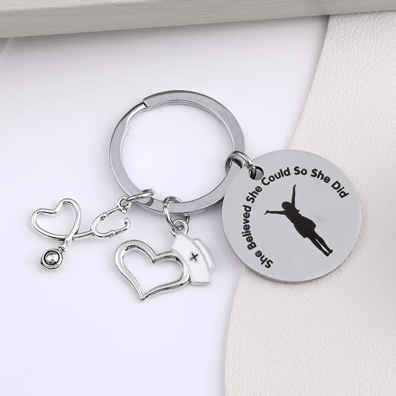 Nurses' Day She Believed Stainless Steel Key Ring Chain Charms Women Jewelry Accessories Pendant Gifts Fashion Forever
Nurses' Day She Believed Stainless Steel Key Ring Chain Charms Women Jewelry Accessories Pendant Gifts Fashion Forever