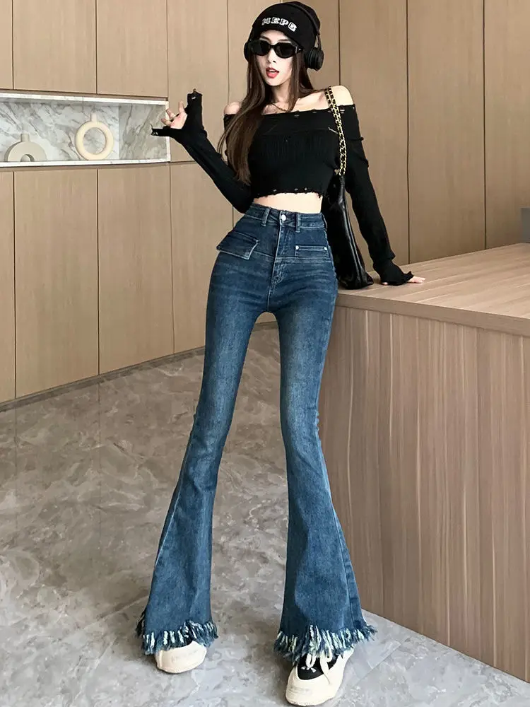 Winter Vintage Jeans Women High Waist Y2K Chic Casual Flare Trouser Female Korean Fashion Tassel Designer Denim Pants 2023 U12
Winter Vintage Jeans Women High Waist Y2K Chic Casual Flare Trouser Female Korean Fashion Tassel Designer Denim Pants 2023 U12