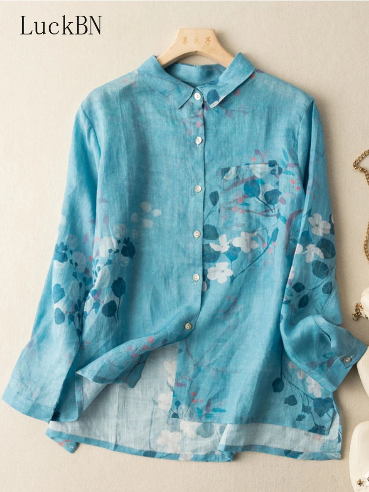 Women Long Sleeve Casual Shirts New Arrival 2022 Spring Vintage Style Floral Print Loose Female Cotton Linen Tops Shirt Camisas
Women Long Sleeve Casual Shirts New Arrival 2022 Spring Vintage Style Floral Print Loose Female Cotton Linen Tops Shirt Camisas