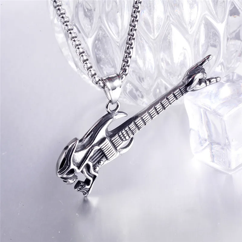 New Fashion Domineering Skeleton Bass Guitar Gesture Men's Necklace Retro Music Hip Hop Gothic Pendant Party Gift Wholesale
New Fashion Domineering Skeleton Bass Guitar Gesture Men's Necklace Retro Music Hip Hop Gothic Pendant Party Gift Wholesale