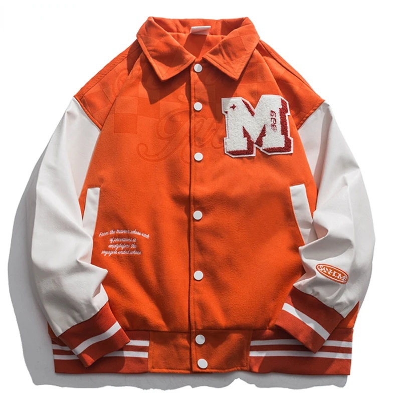 Шахматная вышитая надпись Varsity куртки для мужчин и женщин из искусственной кожи с рукавом размера плюс оранжевая синяя бейсбольная форма весна-осень
Шахматная вышитая надпись Varsity куртки для мужчин и женщин из искусственной кожи с рукавом размера плюс оранжевая синяя бейсбольная форма весна-осень