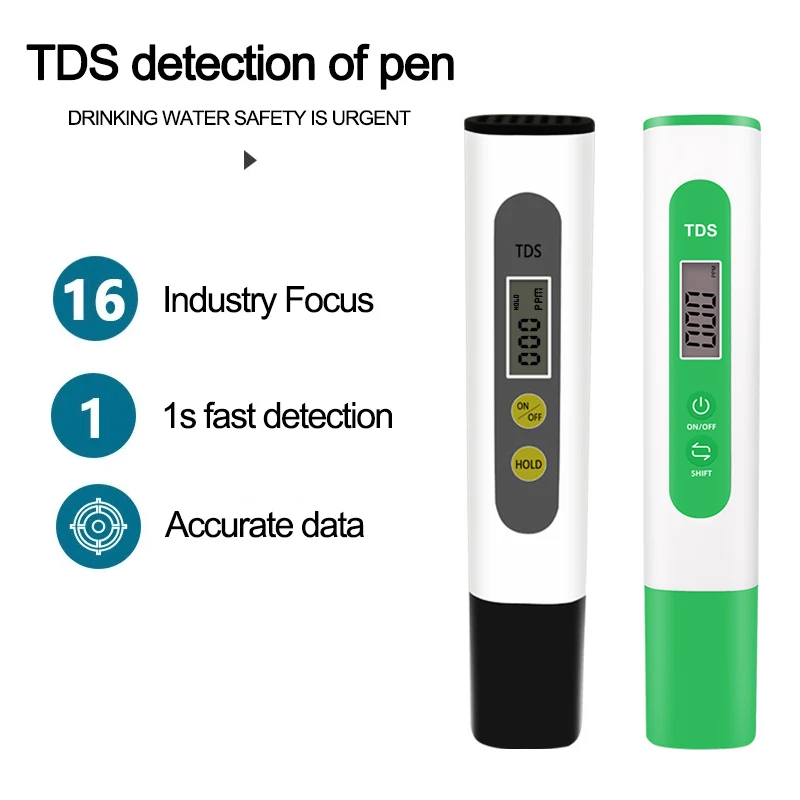 TDS Meter Digital Water Quality Tester Automatic Calibration 0~990ppm Swimming Pool Drinking Water Quality Purity Test PH Meters
TDS Meter Digital Water Quality Tester Automatic Calibration 0~990ppm Swimming Pool Drinking Water Quality Purity Test PH Meters