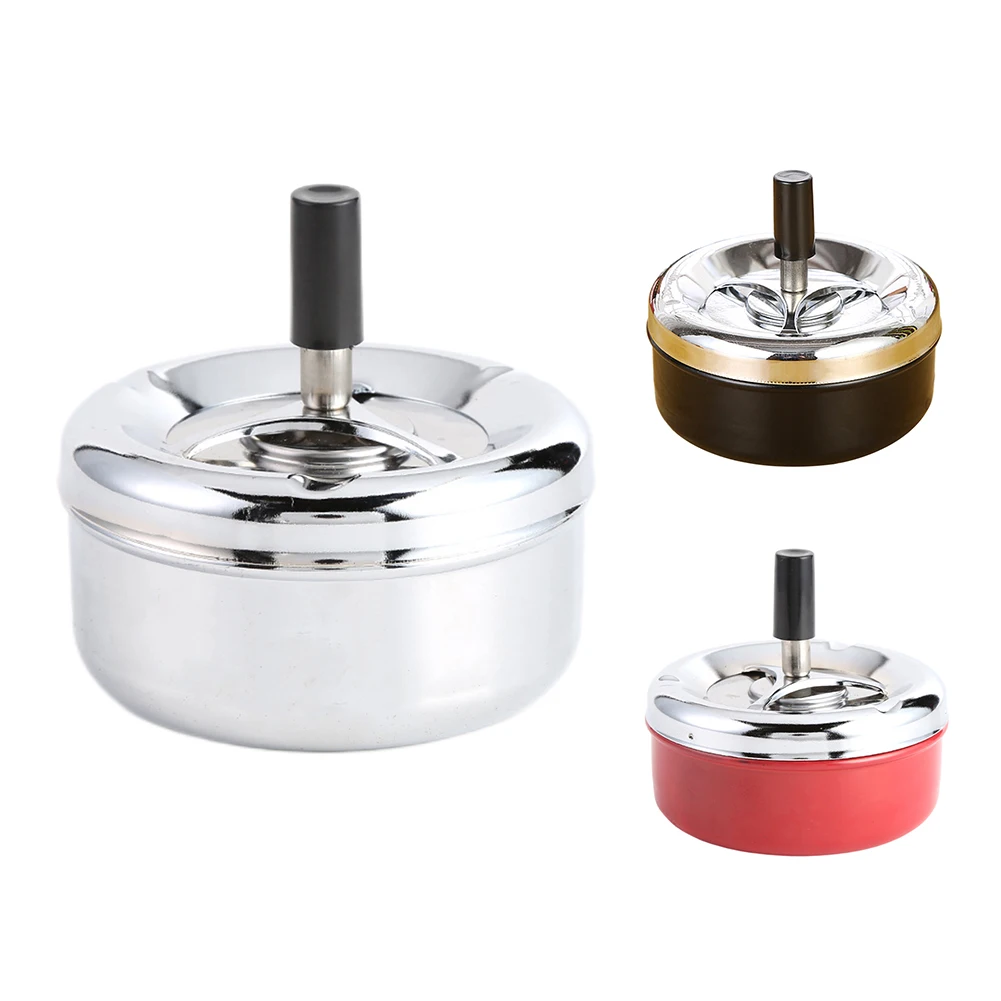 Round Stainless Steel Cigarette Ashtray Push Down Spinning Metal Tabletop Ash Tray with Spinning Tray for Home Office Restaurant
Round Stainless Steel Cigarette Ashtray Push Down Spinning Metal Tabletop Ash Tray with Spinning Tray for Home Office Restaurant