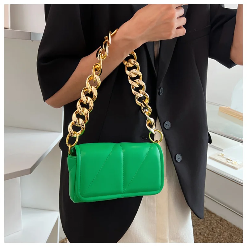 Ins Chic Laides Silver Shoulder Bag Small Flap Bag Women Trendy 2022 Thick Chain Soft PU Handbags For Women Luxury bolso mujer
Ins Chic Laides Silver Shoulder Bag Small Flap Bag Women Trendy 2022 Thick Chain Soft PU Handbags For Women Luxury bolso mujer