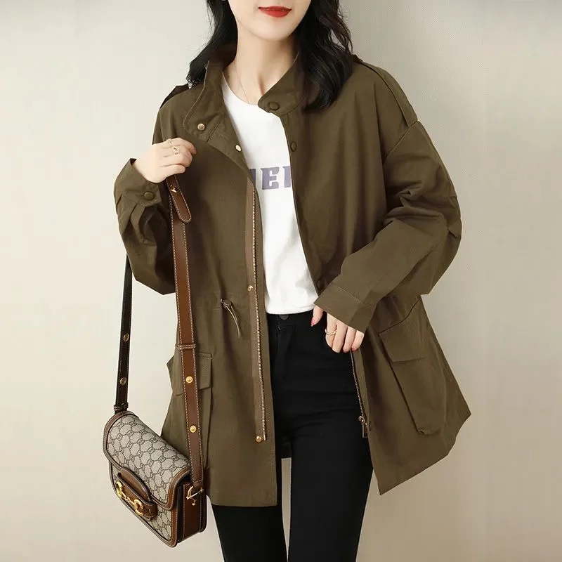 Gray Tooling Jacket Female Mid-Length 2023 Spring And Autumn New Korean Style Loose Women's Jacket Waist Drawstring Top Trench Q
Gray Tooling Jacket Female Mid-Length 2023 Spring And Autumn New Korean Style Loose Women's Jacket Waist Drawstring Top Trench Q
