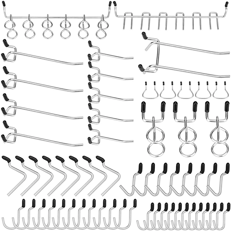 60 Assorted Premium Metal Pegboard Hooks To Secure Hooks In Place For 1/4Inch Peg Board, Won't Fall Out
60 Assorted Premium Metal Pegboard Hooks To Secure Hooks In Place For 1/4Inch Peg Board, Won't Fall Out