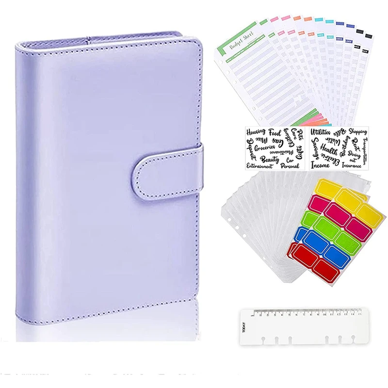 A6 Notebook Binder Budget Planner Organizer 6 Ring Binder Cover,Binder Pockets,Expense Budget Sheets Sticking Ruler
A6 Notebook Binder Budget Planner Organizer 6 Ring Binder Cover,Binder Pockets,Expense Budget Sheets Sticking Ruler