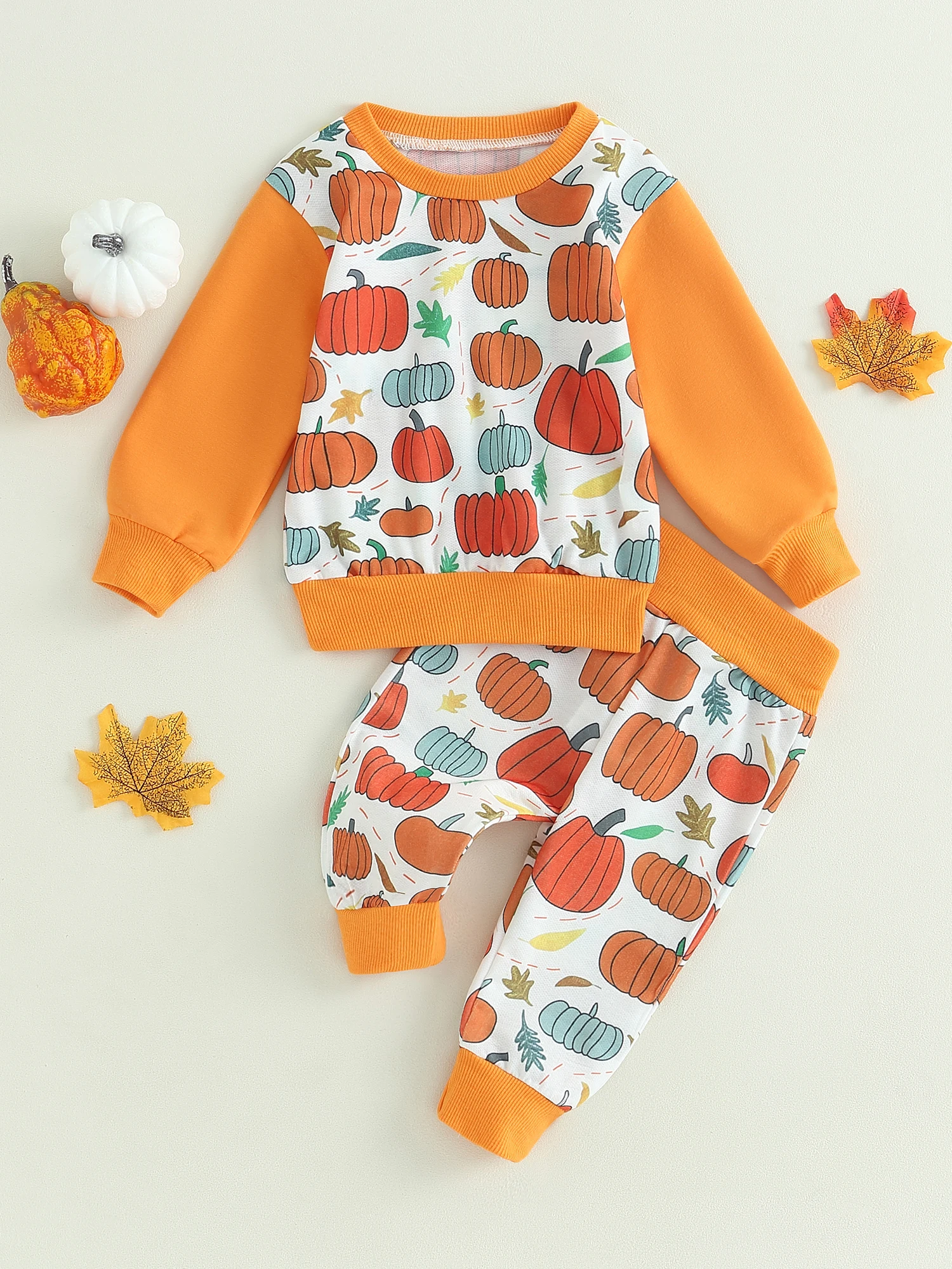 Cute Halloween Costume for Infants Adorable Pumpkin Print Sweatshirt and Pants Set for Newborns
Cute Halloween Costume for Infants Adorable Pumpkin Print Sweatshirt and Pants Set for Newborns