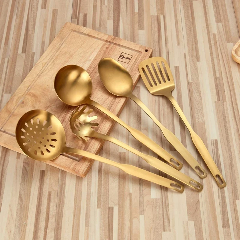 Stainless Steel Kitchen Utensils 5-Piece Cooking Trowel Set Kitchen Tool Set Gold Non-Stick Cooking Utensils Baking Tools
Stainless Steel Kitchen Utensils 5-Piece Cooking Trowel Set Kitchen Tool Set Gold Non-Stick Cooking Utensils Baking Tools