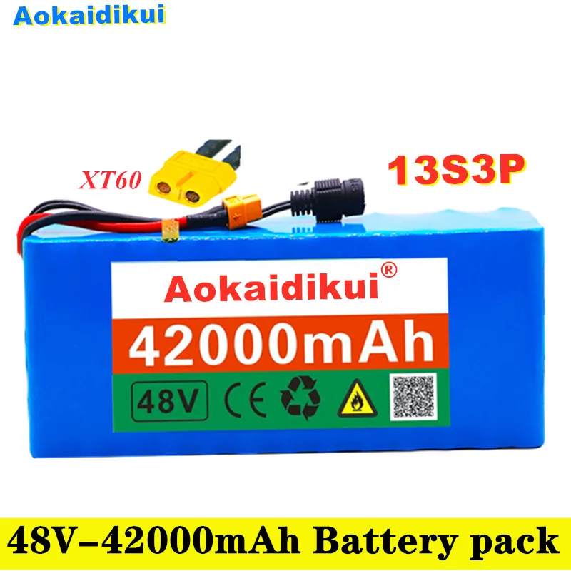 48V battery 13s3p 42Ah battery pack 1000W high power battery Ebike electric bicycle BMS with XT60 plug
48V battery 13s3p 42Ah battery pack 1000W high power battery Ebike electric bicycle BMS with XT60 plug