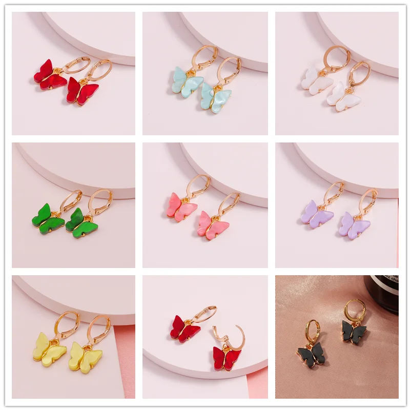 Chic New Fashion Colorful Resin Butterfly Earrings Gold Plated Color Ladies Drop Earrings Jewelry for Women
Chic New Fashion Colorful Resin Butterfly Earrings Gold Plated Color Ladies Drop Earrings Jewelry for Women